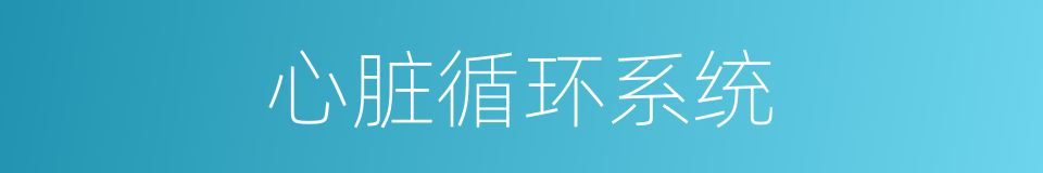 心脏循环系统的同义词