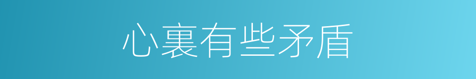 心裏有些矛盾的同義詞