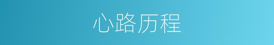 心路历程的意思
