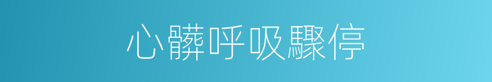 心髒呼吸驟停的同義詞