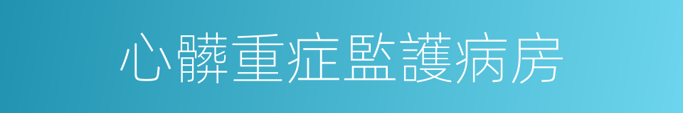 心髒重症監護病房的同義詞