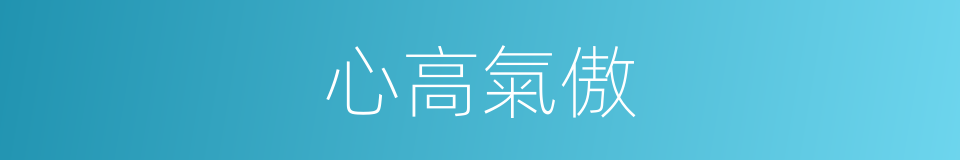 心高氣傲的意思