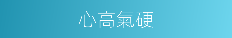 心高氣硬的意思
