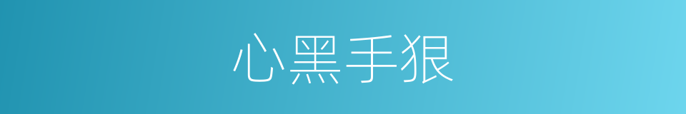 心黑手狠的同义词