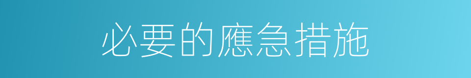 必要的應急措施的同義詞