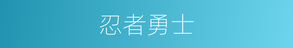 忍者勇士的同义词