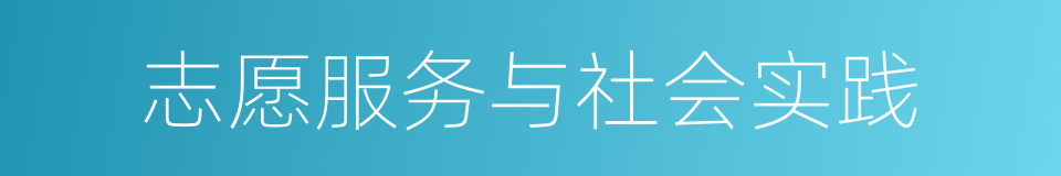 志愿服务与社会实践的同义词