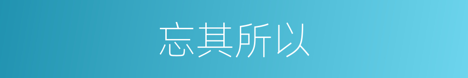 忘其所以的意思