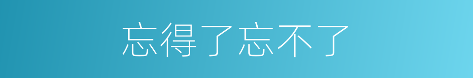 忘得了忘不了的同义词
