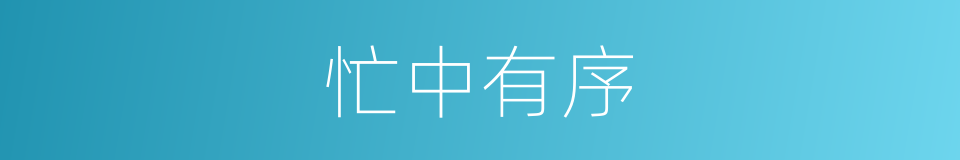 忙中有序的意思