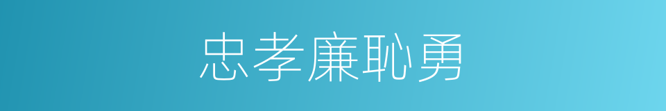 忠孝廉恥勇的同義詞