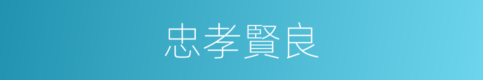 忠孝賢良的同義詞