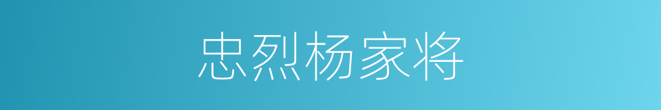 忠烈杨家将的同义词