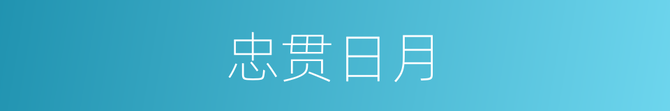 忠贯日月的意思