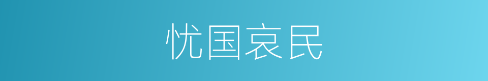 忧国哀民的意思