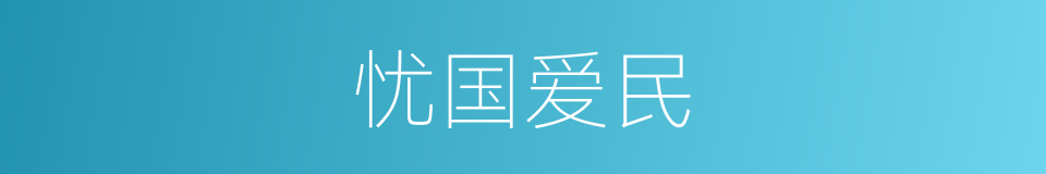 忧国爱民的意思