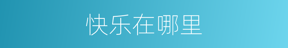 快乐在哪里的同义词