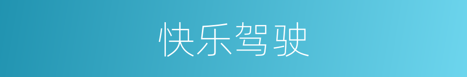 快乐驾驶的同义词