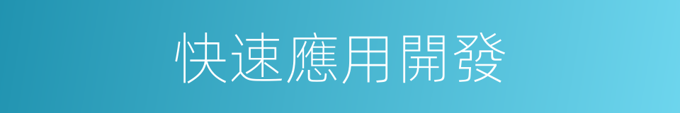 快速應用開發的同義詞