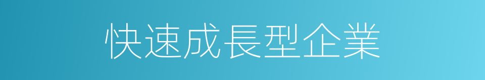 快速成長型企業的同義詞