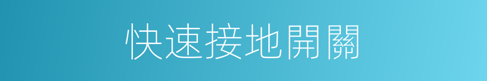 快速接地開關的同義詞