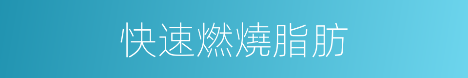 快速燃燒脂肪的同義詞