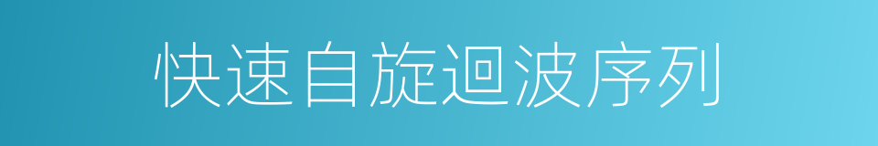 快速自旋迴波序列的同義詞