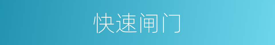 快速闸门的同义词