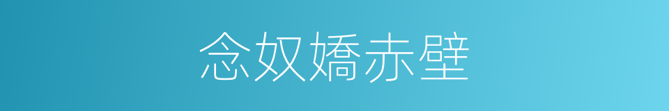 念奴嬌赤壁的同義詞