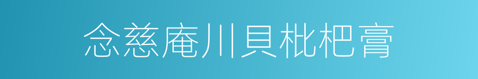 念慈庵川貝枇杷膏的同義詞