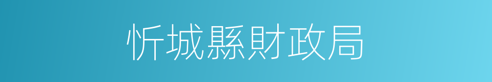 忻城縣財政局的同義詞