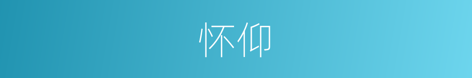 怀仰的意思