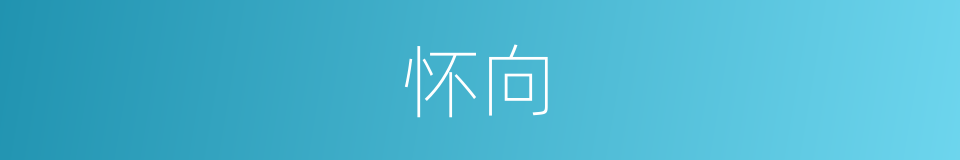 怀向的意思