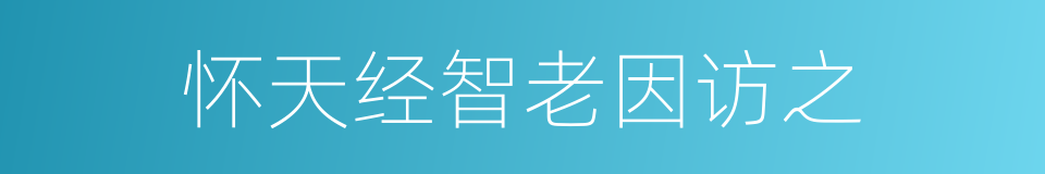 怀天经智老因访之的同义词