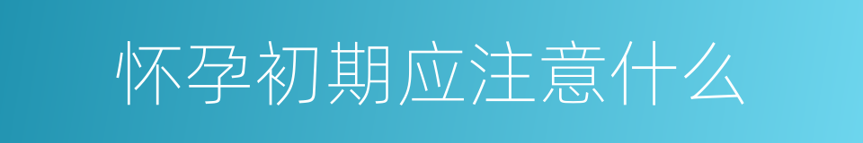 怀孕初期应注意什么的同义词