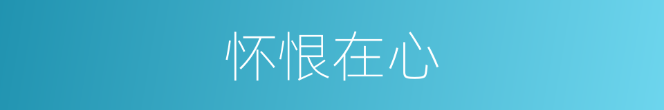 怀恨在心的意思