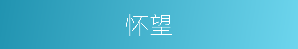 怀望的意思