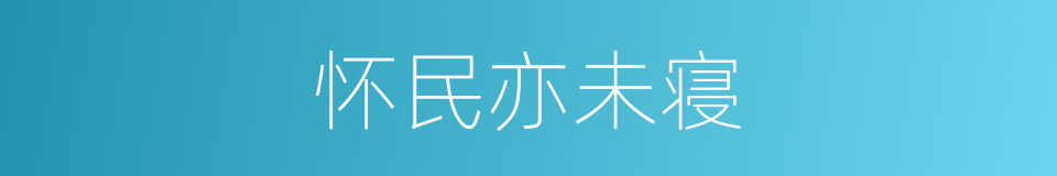 怀民亦未寝的同义词