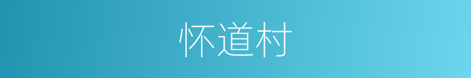 怀道村的同义词