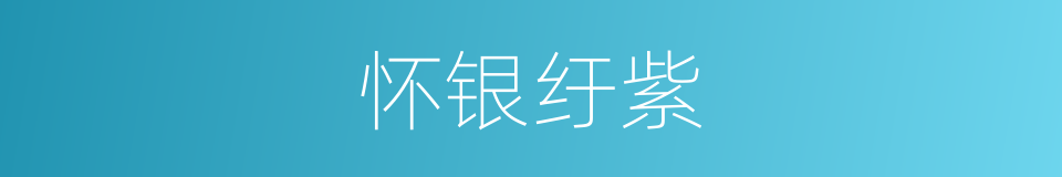 怀银纡紫的意思