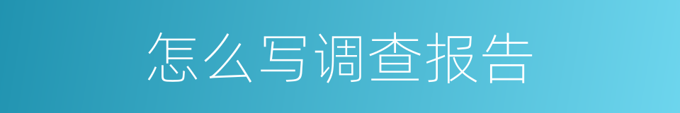 怎么写调查报告的同义词