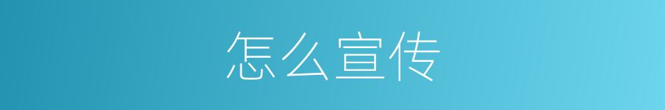 怎么宣传的同义词