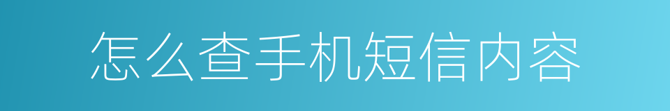 怎么查手机短信内容的同义词