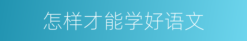 怎样才能学好语文的同义词