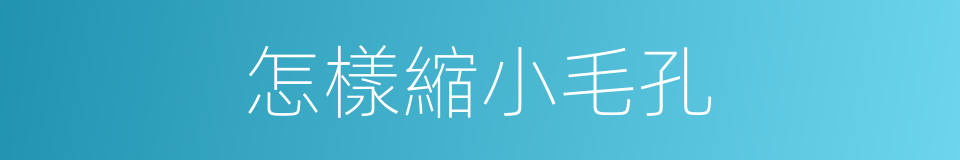 怎樣縮小毛孔的同義詞