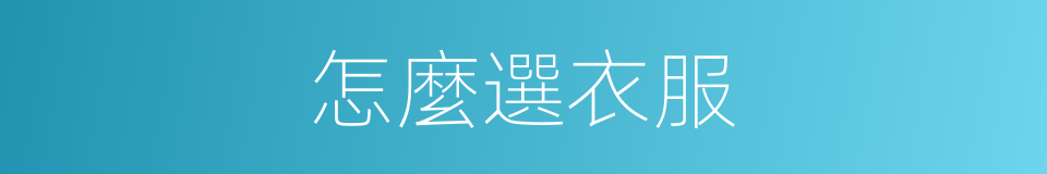怎麼選衣服的同義詞