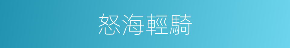 怒海輕騎的同義詞