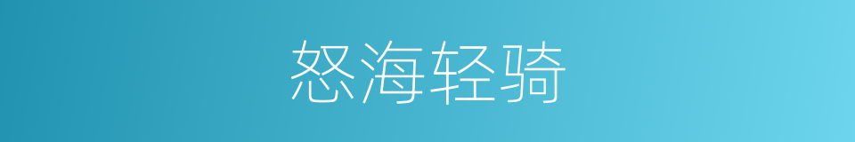 怒海轻骑的同义词