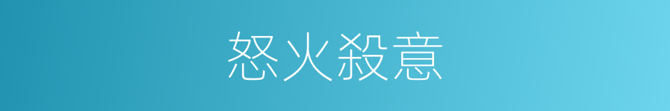 怒火殺意的同義詞