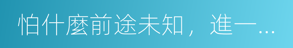 怕什麼前途未知，進一寸有進一寸的歡喜的同義詞